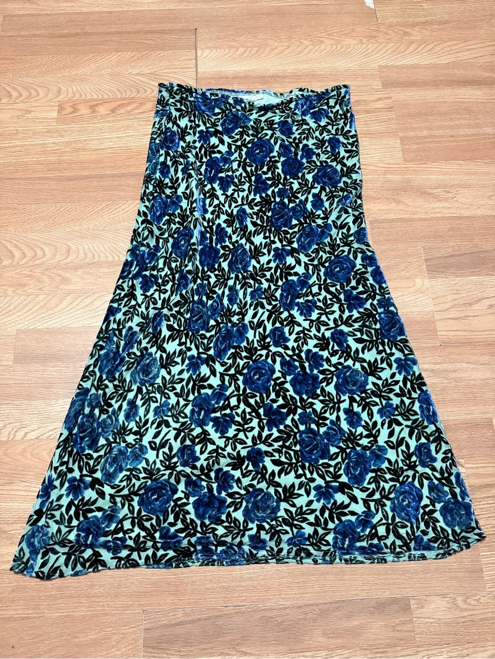 Blue Floral A-Line Women's Skirt